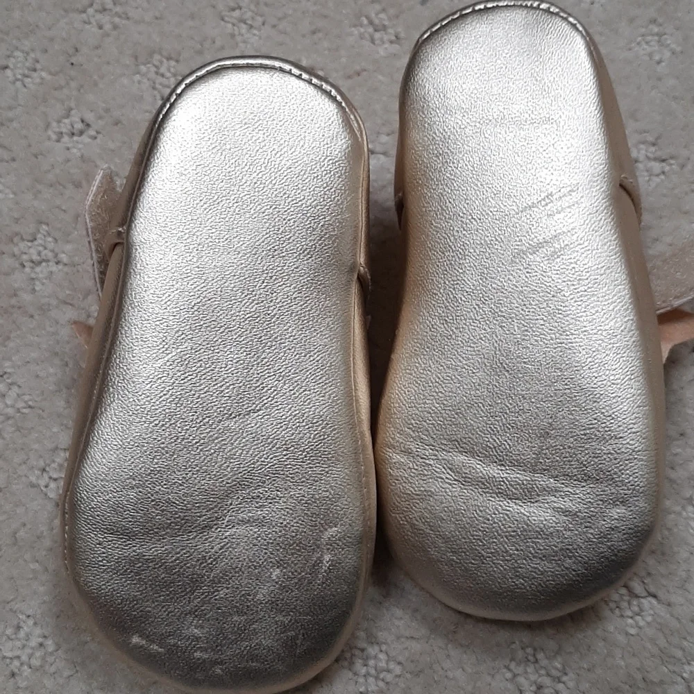Gold Toddler Shoes with Bow